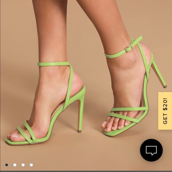 Lulus Lianya Green Ankle Strap Heels - Picture 1 of 4